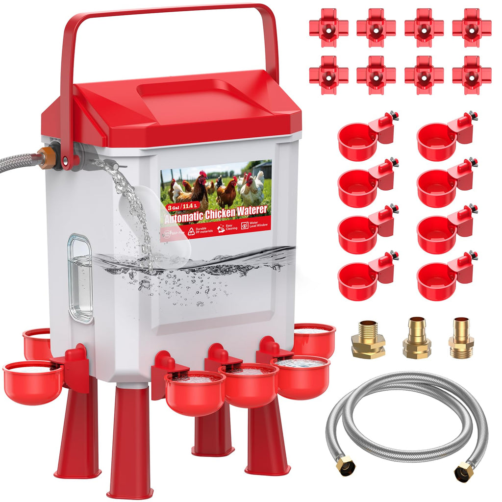 Automatic Chicken Waterer with Float Valve, 3 Gallons B517