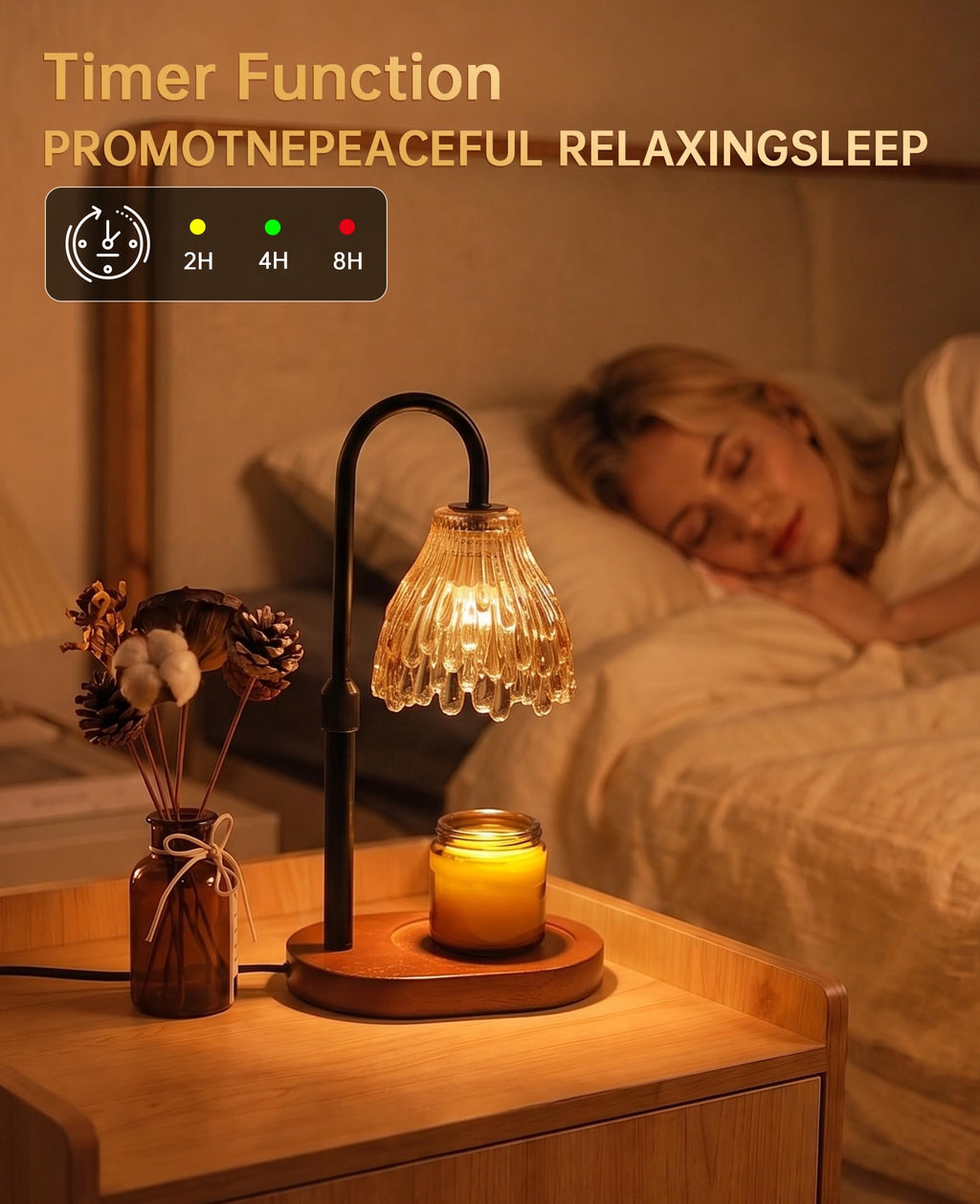 Glass Candle Warmer Lamp with Timer & Dimmer M156