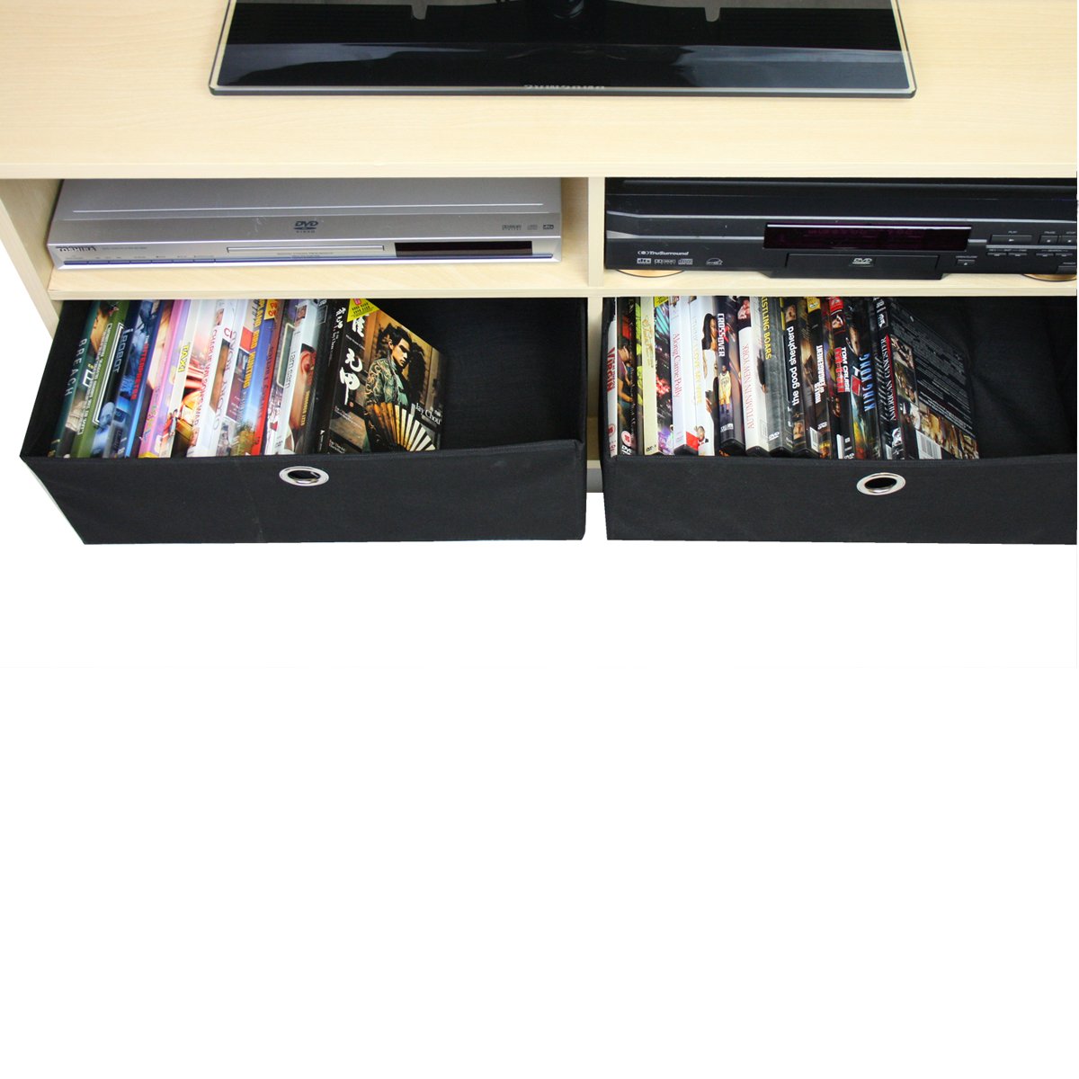 Espresso Brown Entertainment Center with 2 Bin Drawers W453797