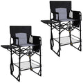 2 Pack Extra Tall Folding Camping Chair with Side Table K9773