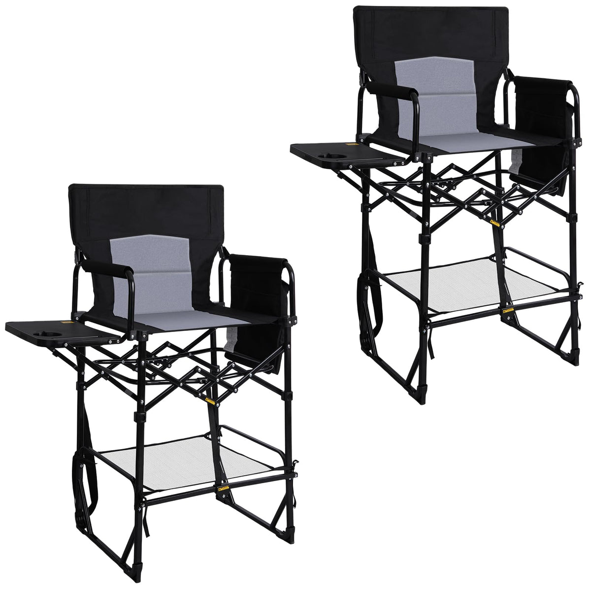 2 Pack Extra Tall Folding Camping Chair with Side Table K9773
