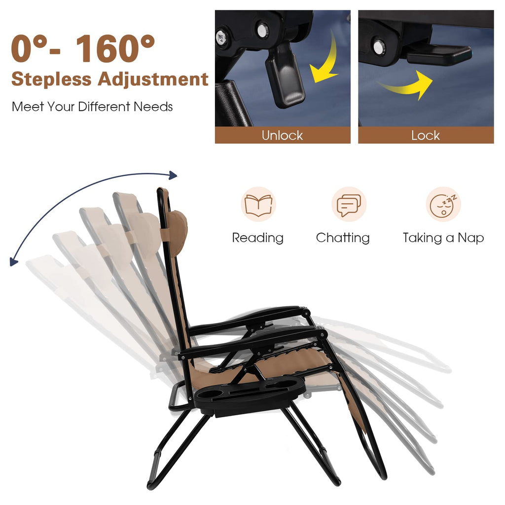 Folding Zero Gravity Reclining Textilene Lounge Chairs A529