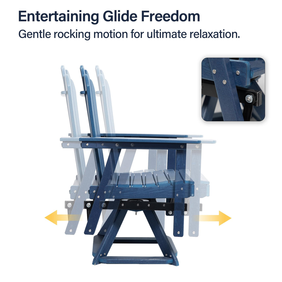 HDPE Swivel Adirondack Chair Set of 2 Navy Blue G733953