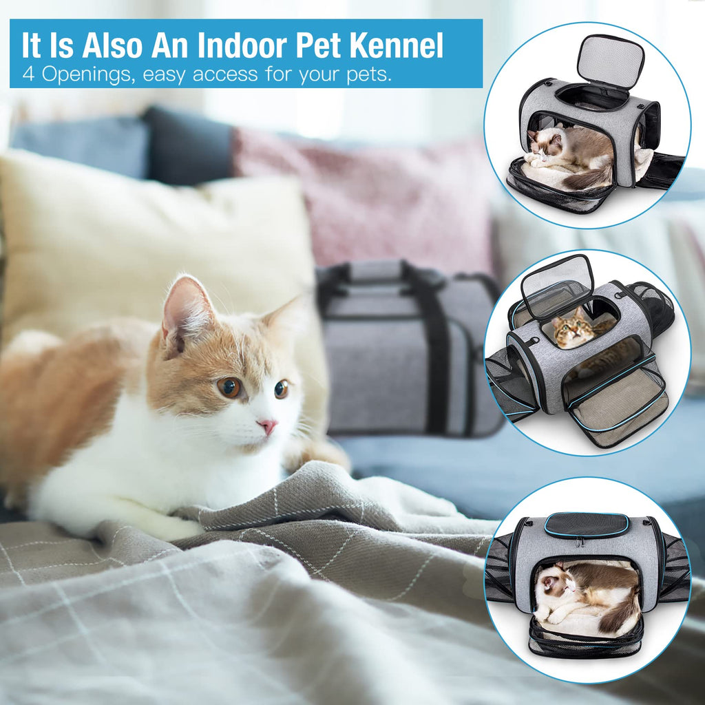 Airline Approved Expandable Soft Sided Pet Carrier with Fleece Pad Y84495