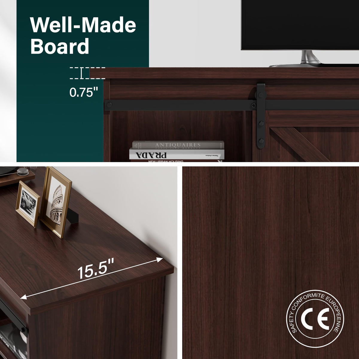 Rustic Oak 4 Drawer TV Stand X1228