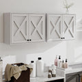 White Wall Mounted Laundry Room Cabinets W384