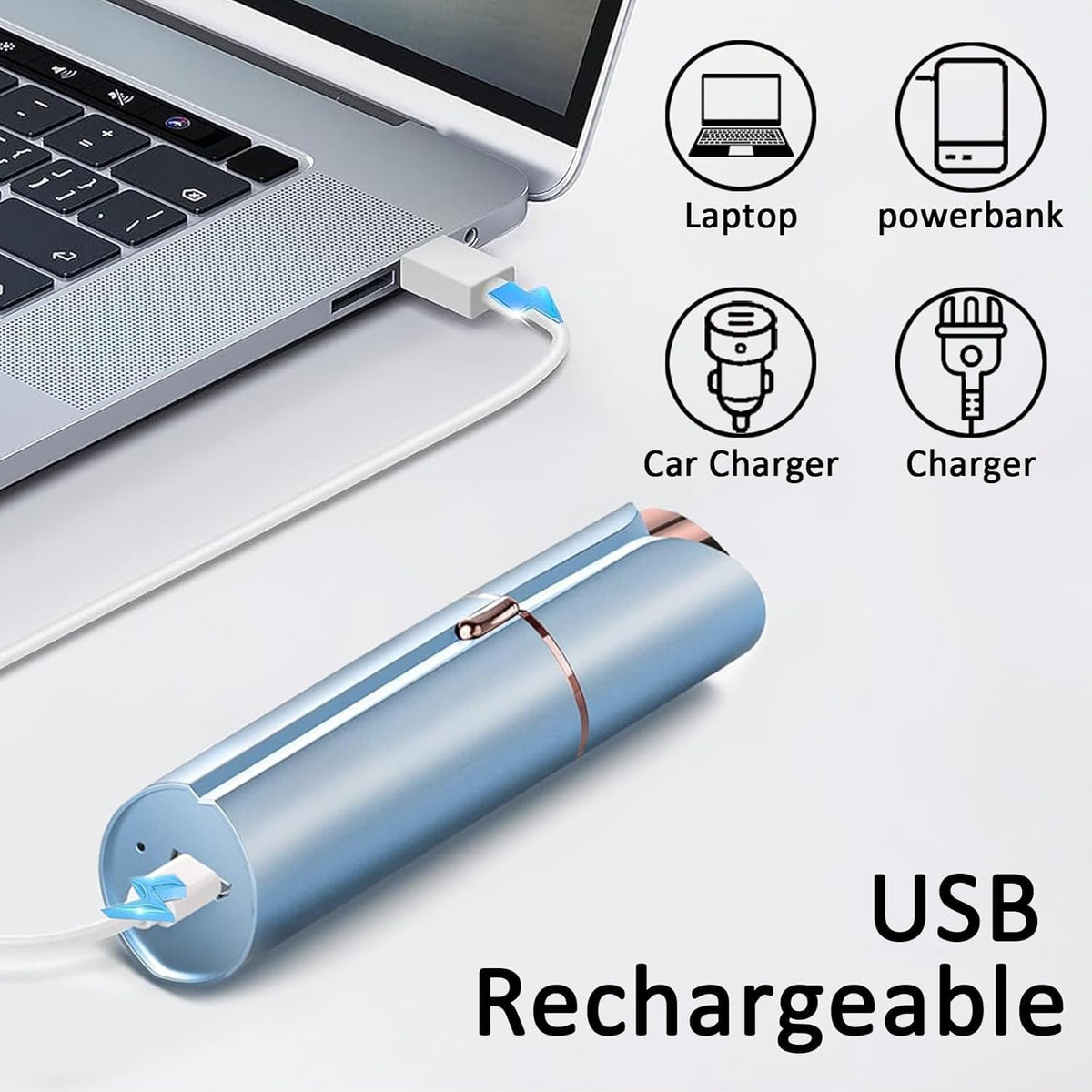 Facial Hair Removal USB Rechargeable 3 Replacement Heads W5335