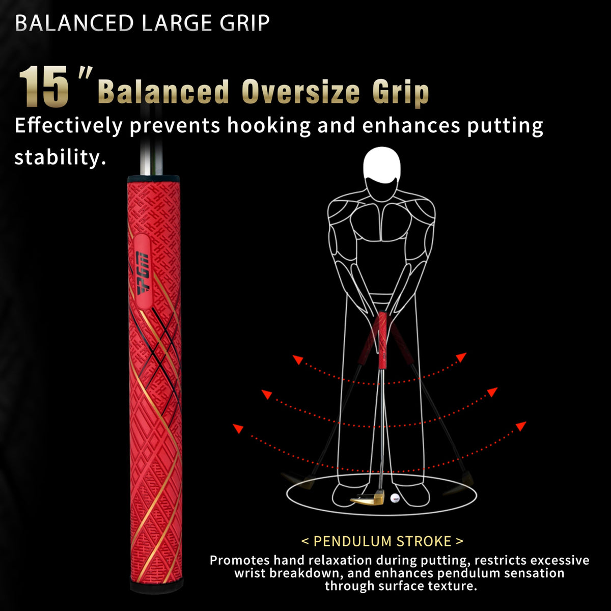 CNC-Milled Low-CG Golf Putter with Alignment Line & Oversized Grip W956