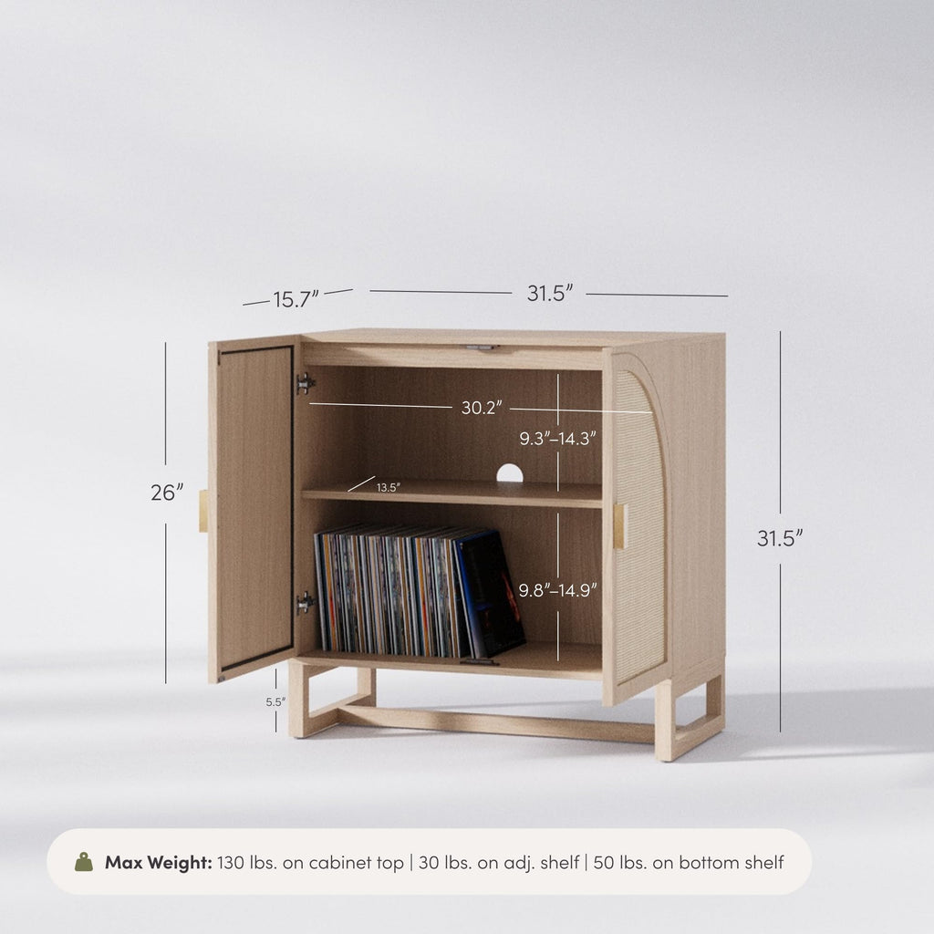 Mid-Century Modern Wood Storage Cabinet with Doors L50218