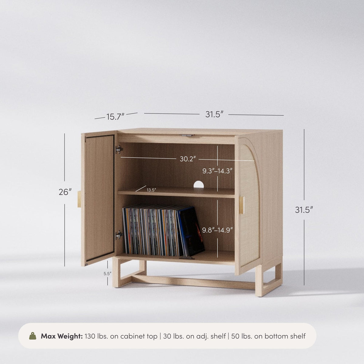 Mid-Century Modern Wood Storage Cabinet with Doors L50218