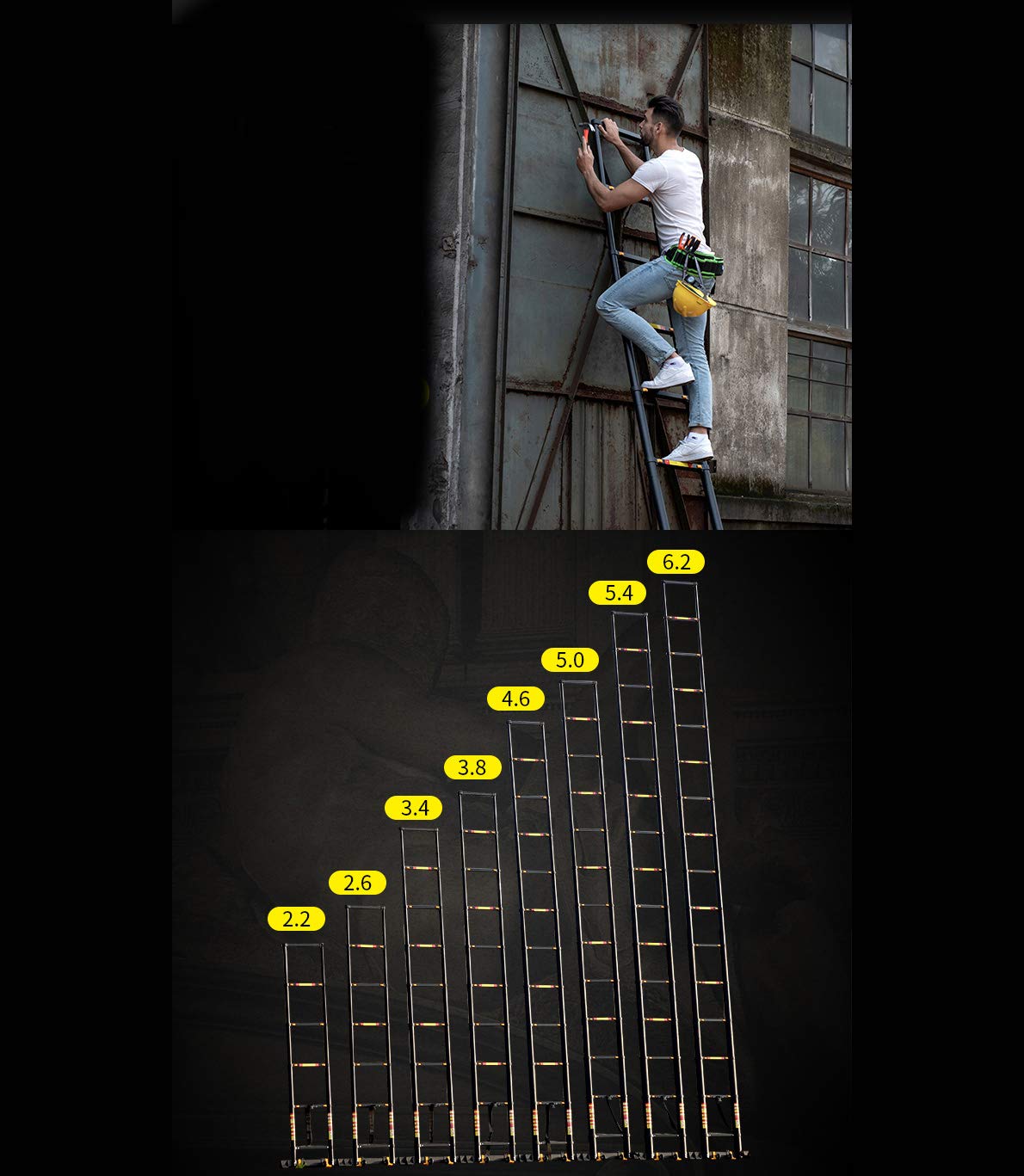 Telescoping Aluminum Ladder 330 Pound T2596