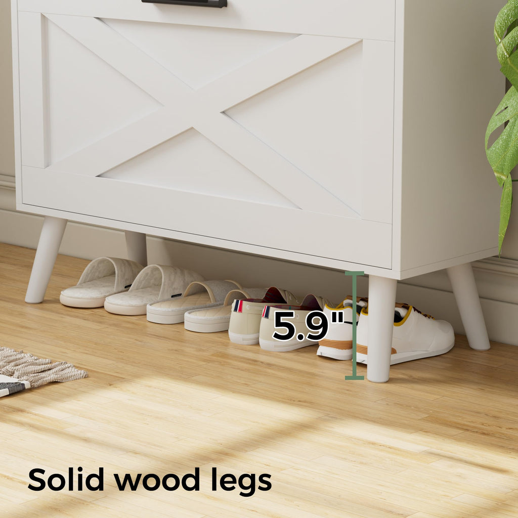 Farmhouse Shoe Storage Cabinet with Flip Drawers N9674