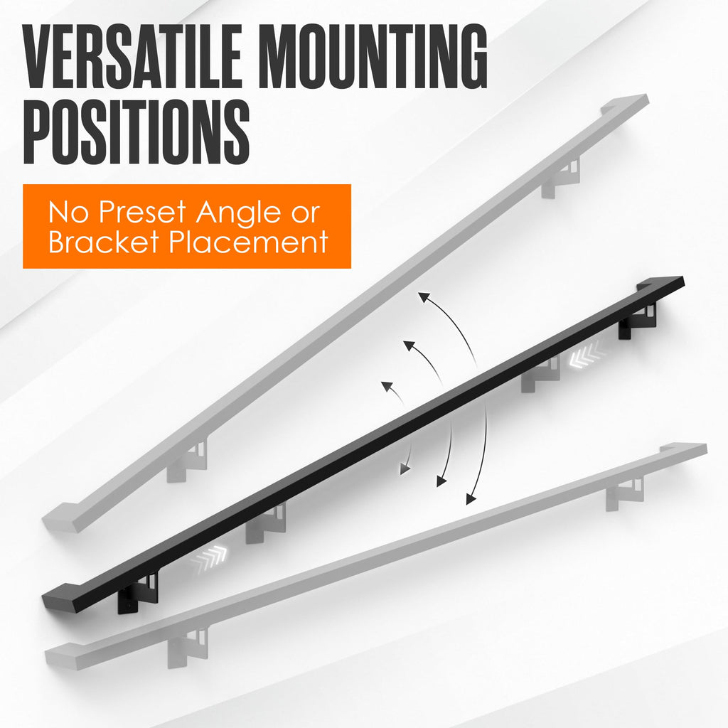 Black 6FT Aluminum Handrail F851566