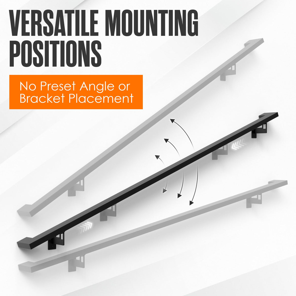 Black 6FT Aluminum Handrail F851566