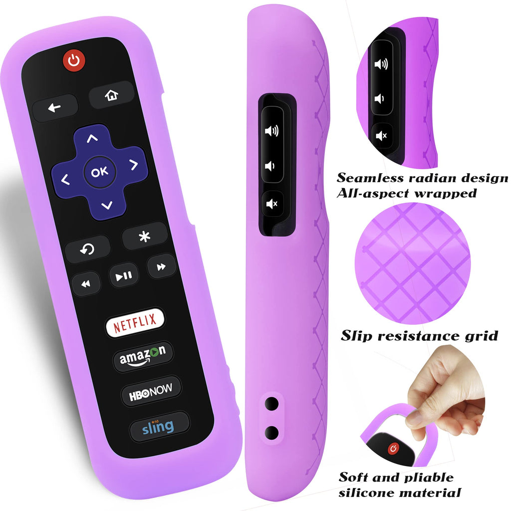 Silicone Remote Cover, 2-Pack, Glow in the Dark, Blue/Purple B636
