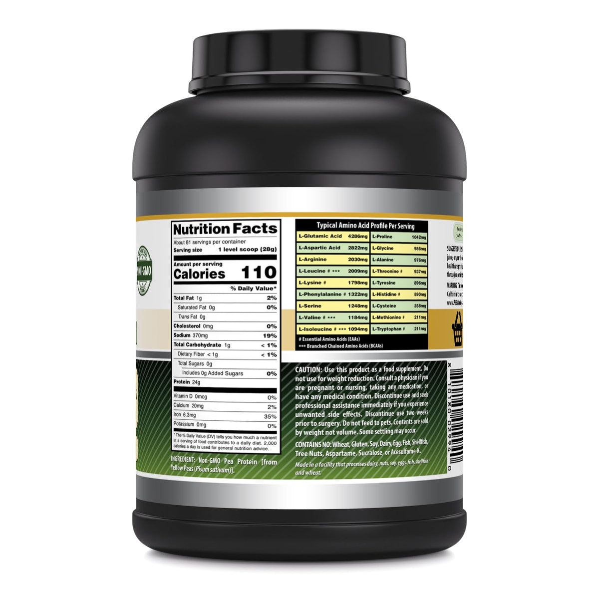 Unflavored Pea Protein Supplement 5 LB B950