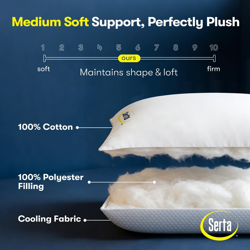 Queen Size Set of 2 Cooling Bed Pillows T424