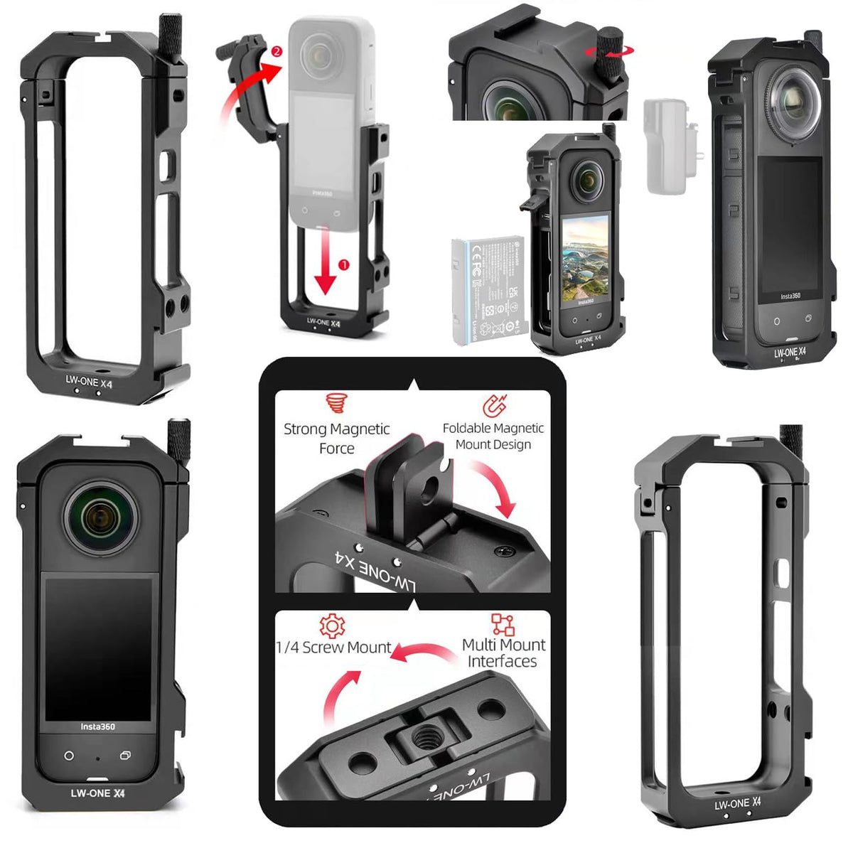Aluminum Frame Cage Case Bag Glass Lens Guard Set Screen Protector J61750