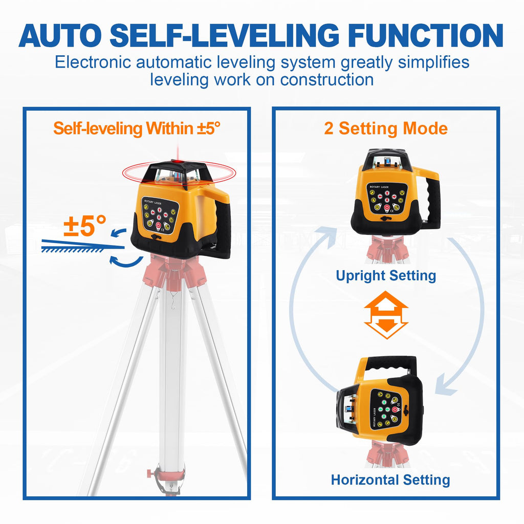 Red Beam Rotary Laser Level Kit with Tripod B317928