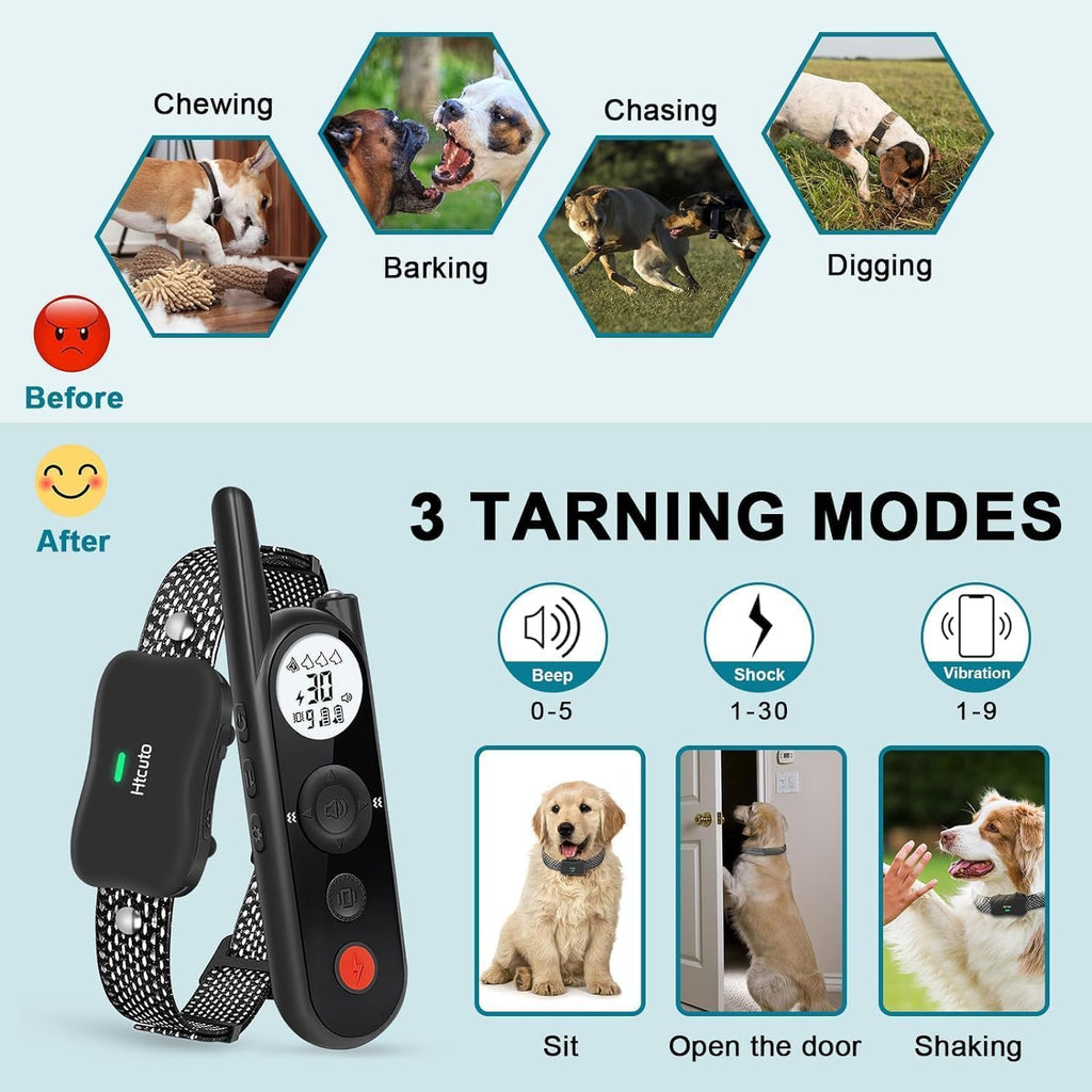 Wireless Dog Fence and Remote Training Collar, IPX7 Waterproof, Black K49986