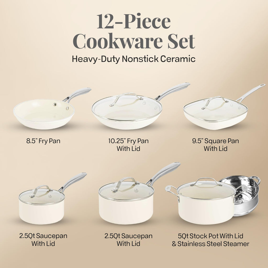 12 Pc Non Stick Ceramic Cookware Set R897528