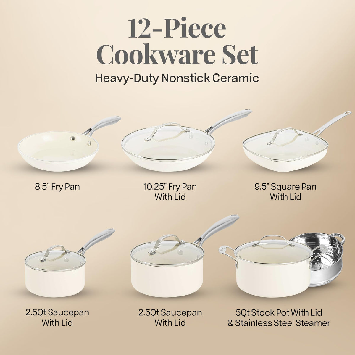 12 Pc Non Stick Ceramic Cookware Set R897528
