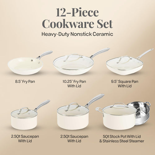 12 Pc Non Stick Ceramic Cookware Set R897528