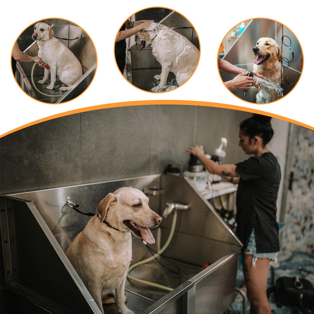 Stainless Steel 304 Dog Grooming Tub with Stairs and Faucet H360