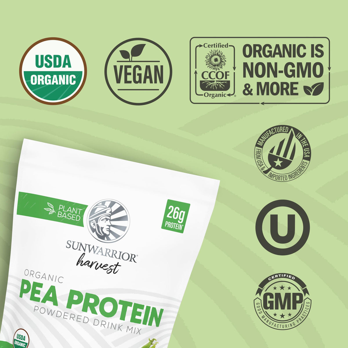 Organic Pea Protein Powder 35 Servings Unflavored J6253