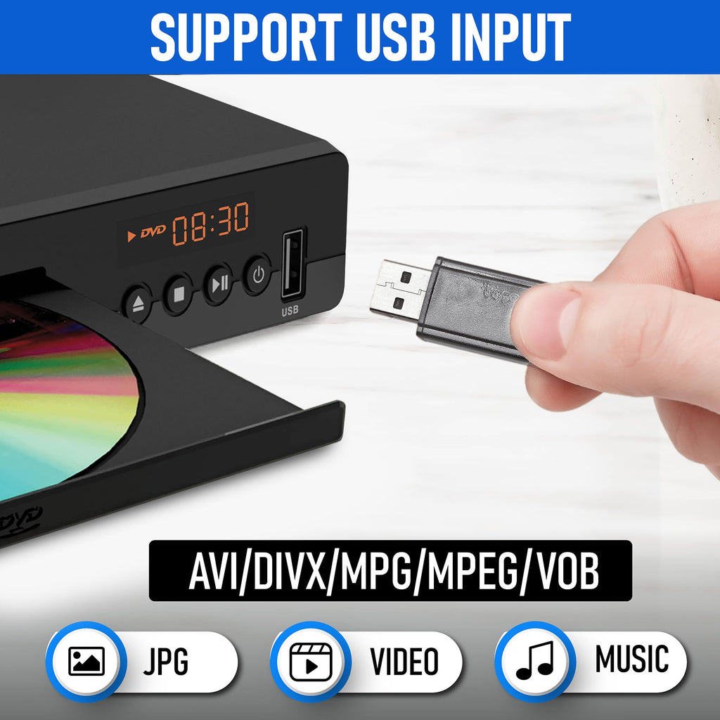 DVD Player with HDMI Port 1080P All Region USB Input Remote Control U853