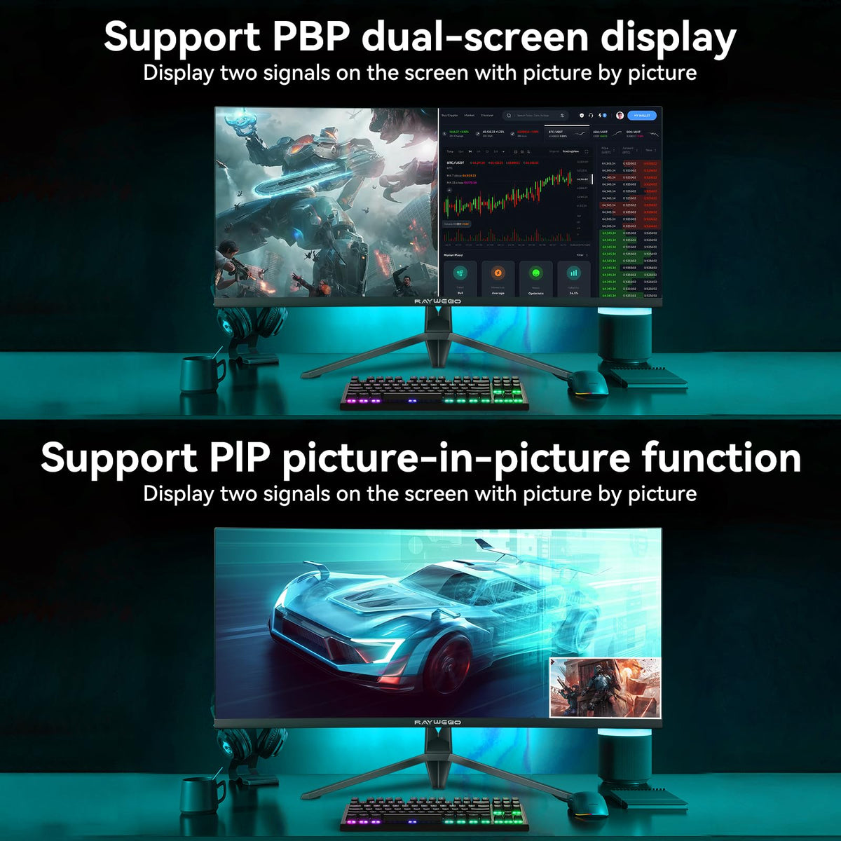 34 Inch Curved Ultrawide Gaming Monitor, UWQHD 165Hz, 1500R H627