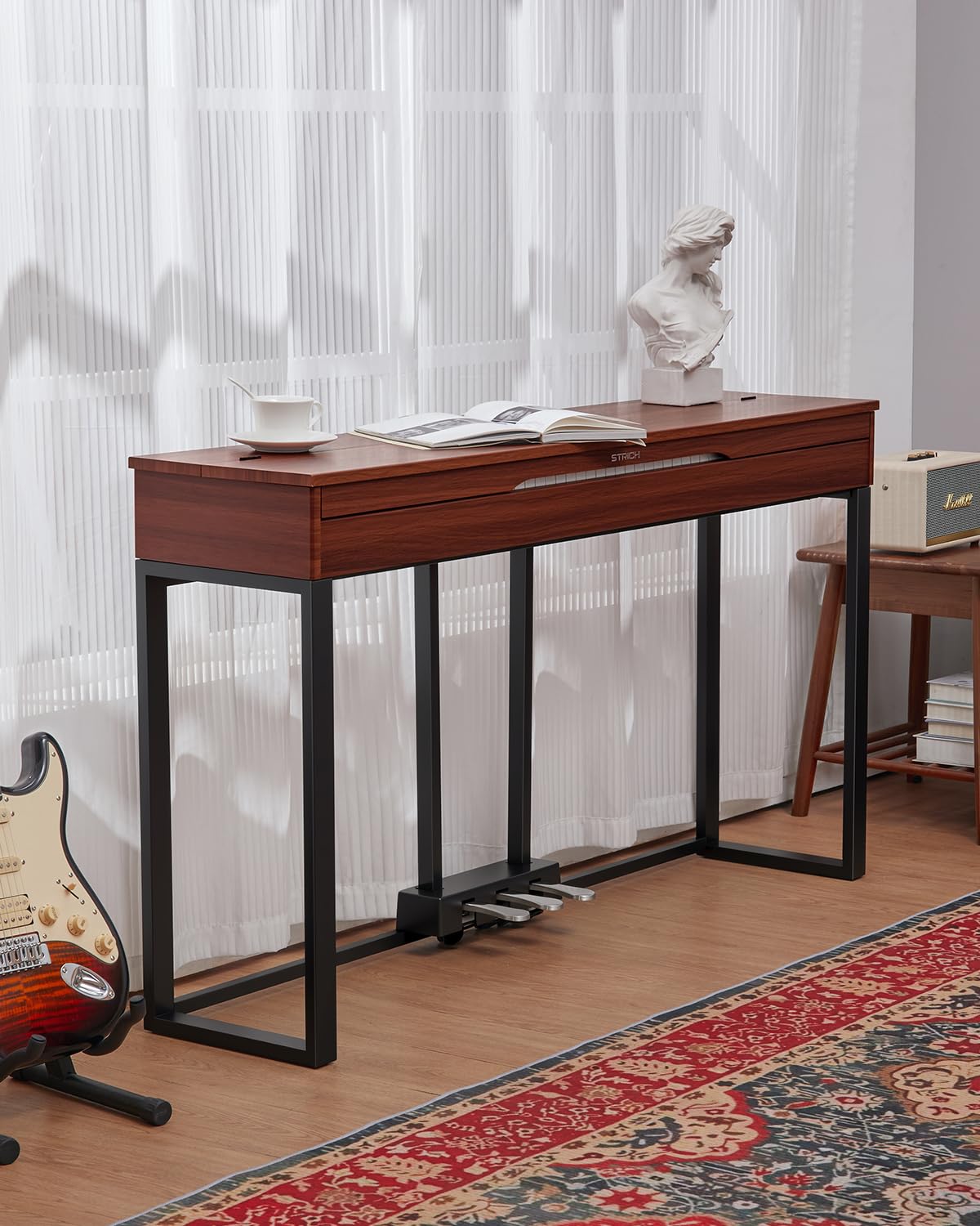 88 Keys Hammer-Action Fully Weighted Digital Piano with Furniture Stand I95211