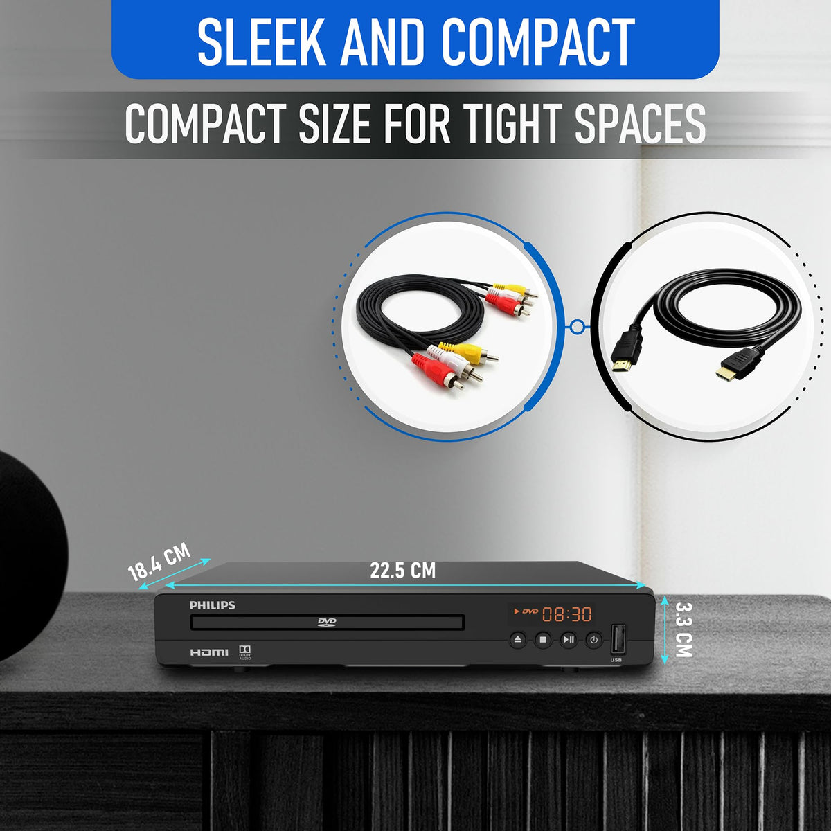 DVD Player with HDMI Port 1080P All Region USB Input Remote Control U853