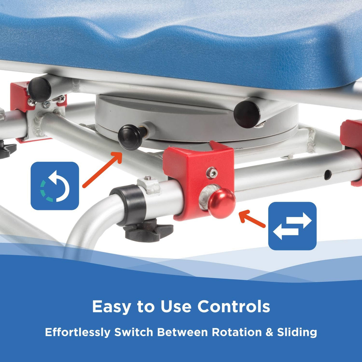 Rotating Transfer Bench with Padded Seat and Arms S9261