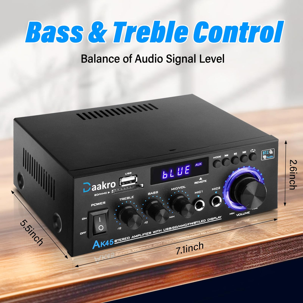 300W Bluetooth 5.1 Stereo Audio Amplifier N956
