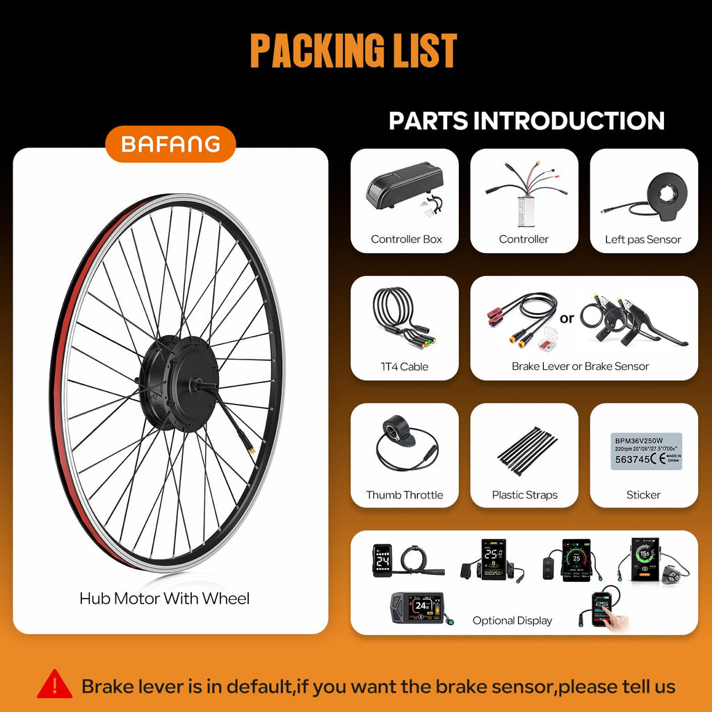 48V 500W Front Hub Motor Ebike Conversion Kit H93144