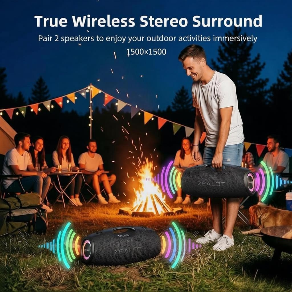 Black 120W Portable Waterproof Bluetooth Speaker Z7174