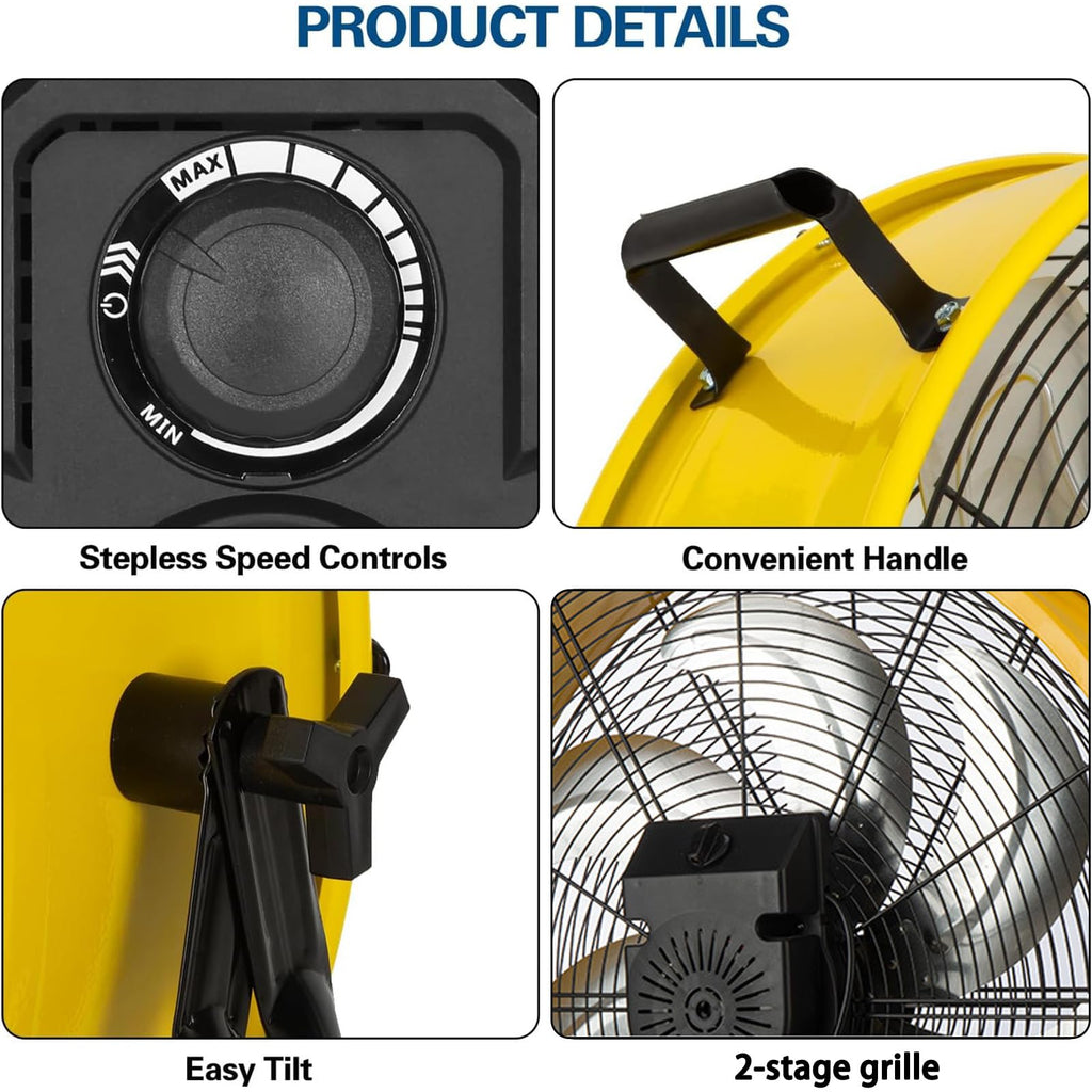 20 Inch 3 Speed Heavy Duty Metal Drum Fan O756251