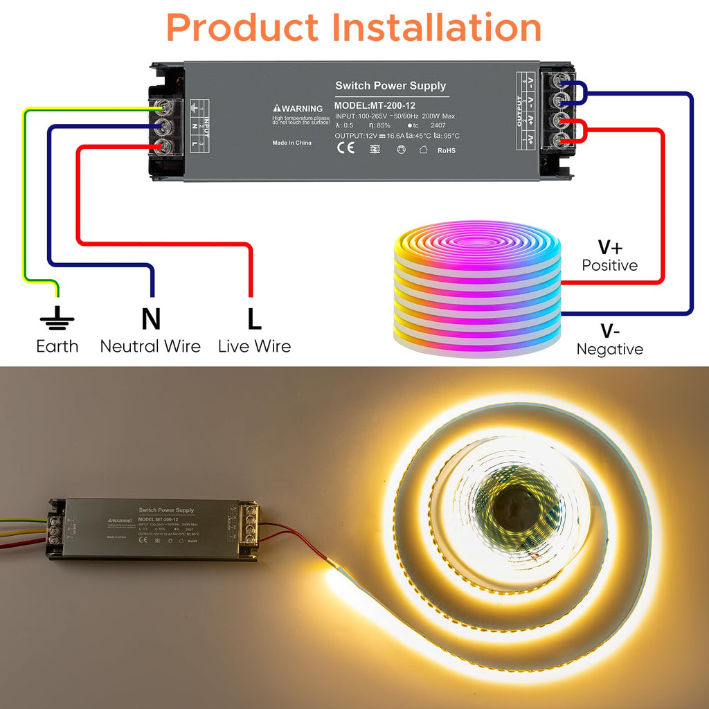 12V 200W LED Power Supply 16.6A F655362
