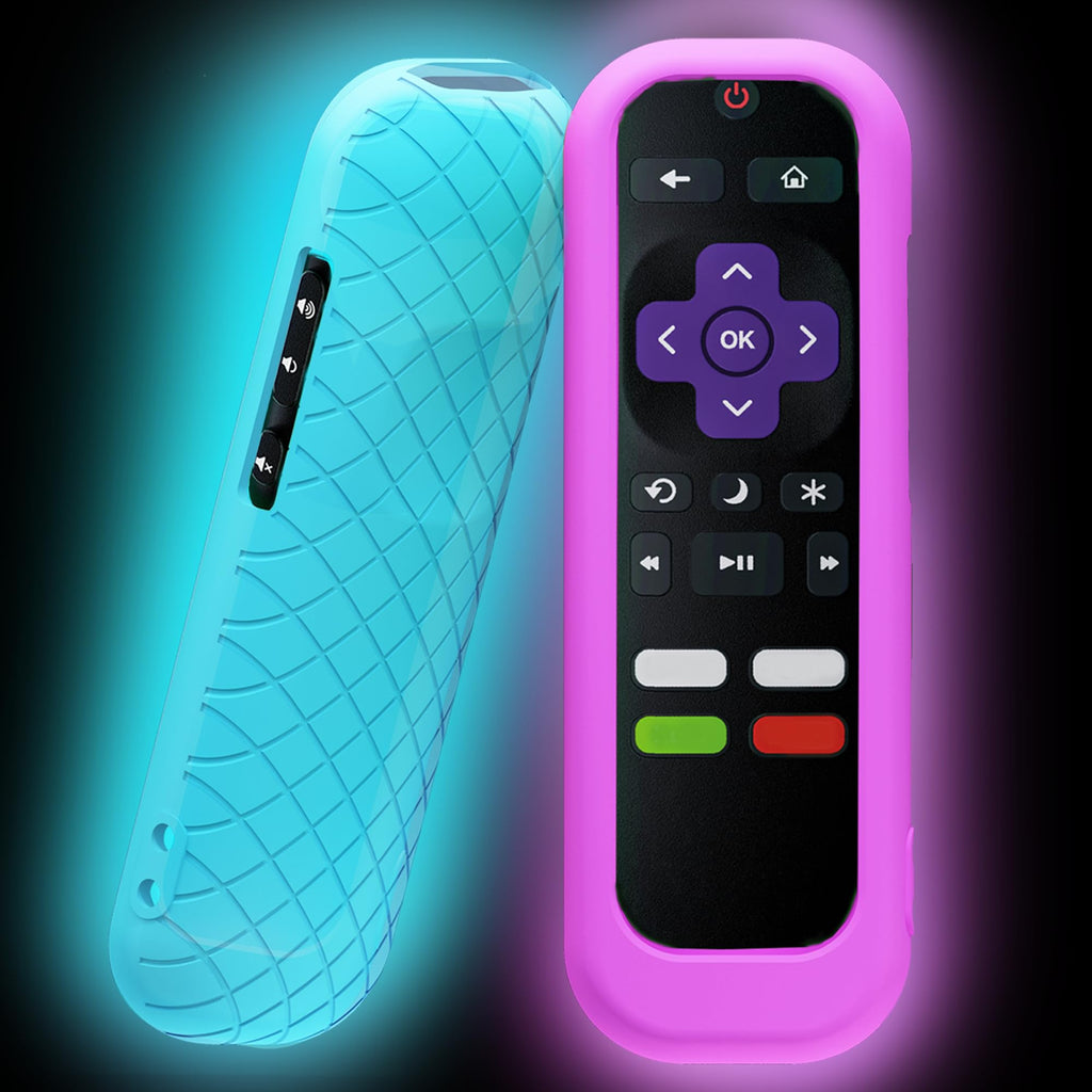Silicone Remote Cover, 2-Pack, Glow in the Dark, Blue/Purple B636