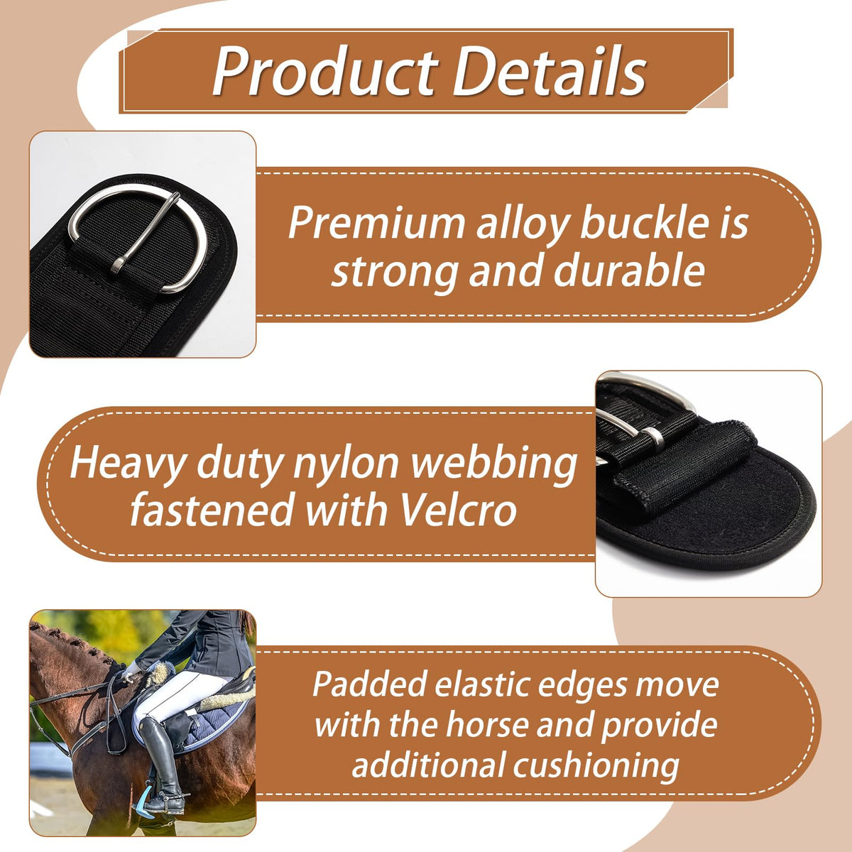 32 Inch Elastic Western Horse Cinch Saddle Girth Q226523