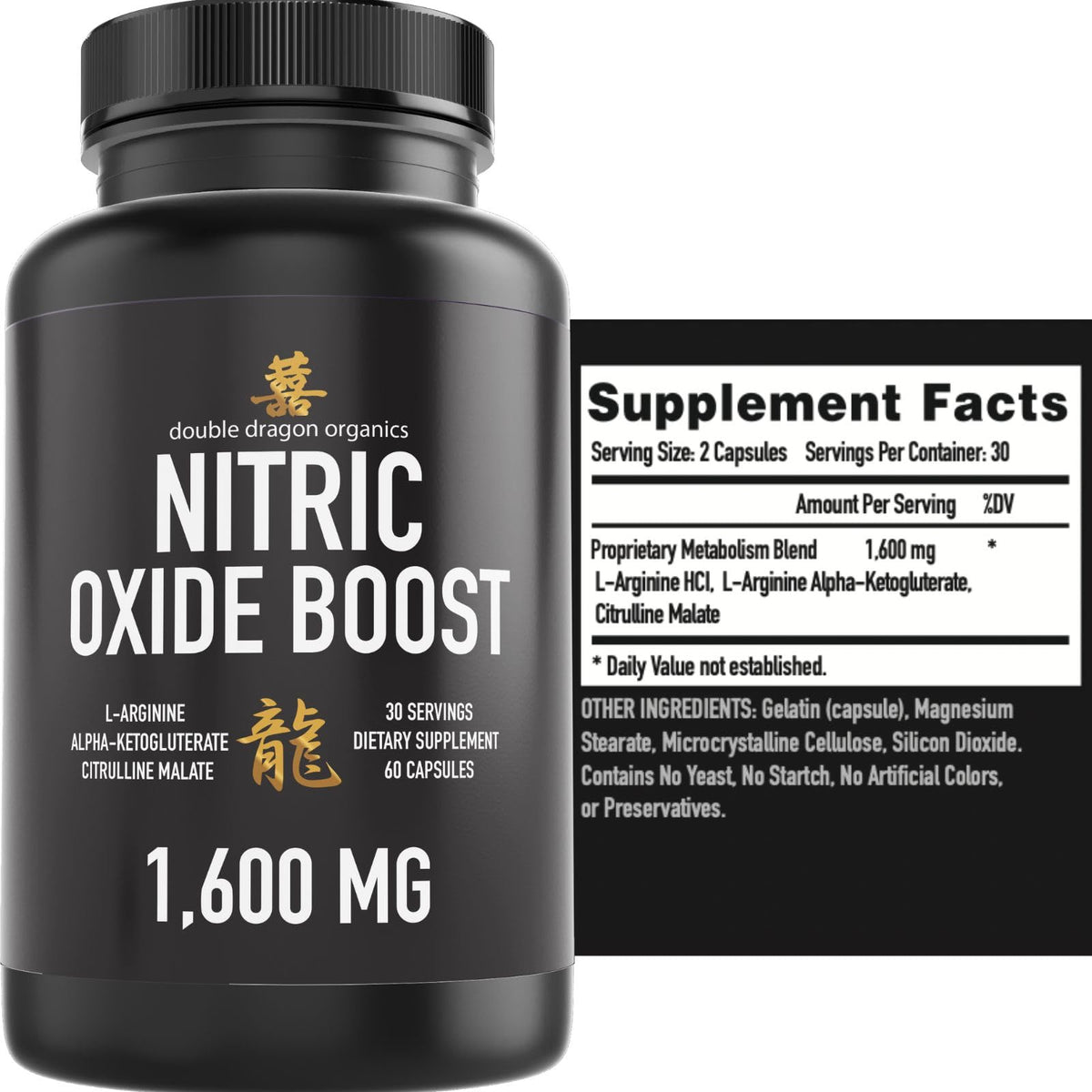 Nitric Oxide Booster Supplement 1600mg 60 Count K81283