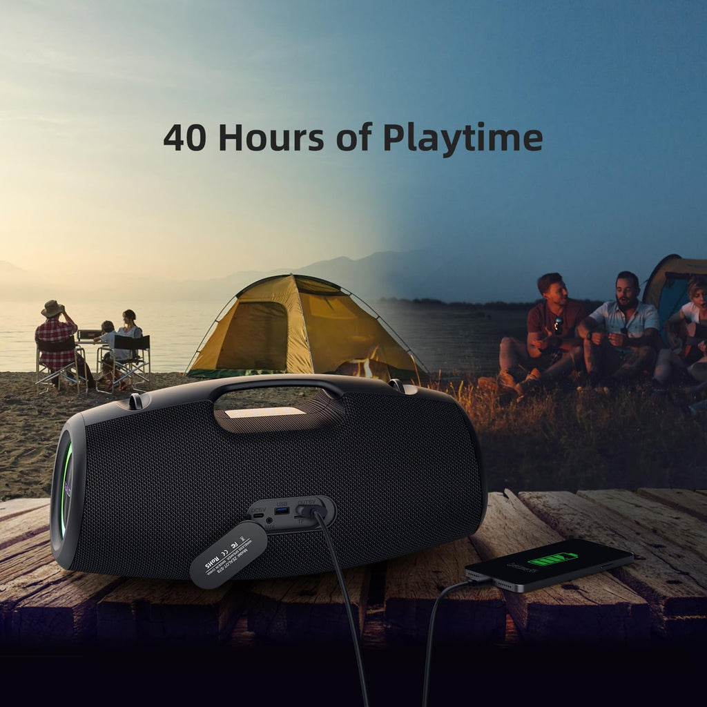 Black 120W Portable Waterproof Bluetooth Speaker Z7174