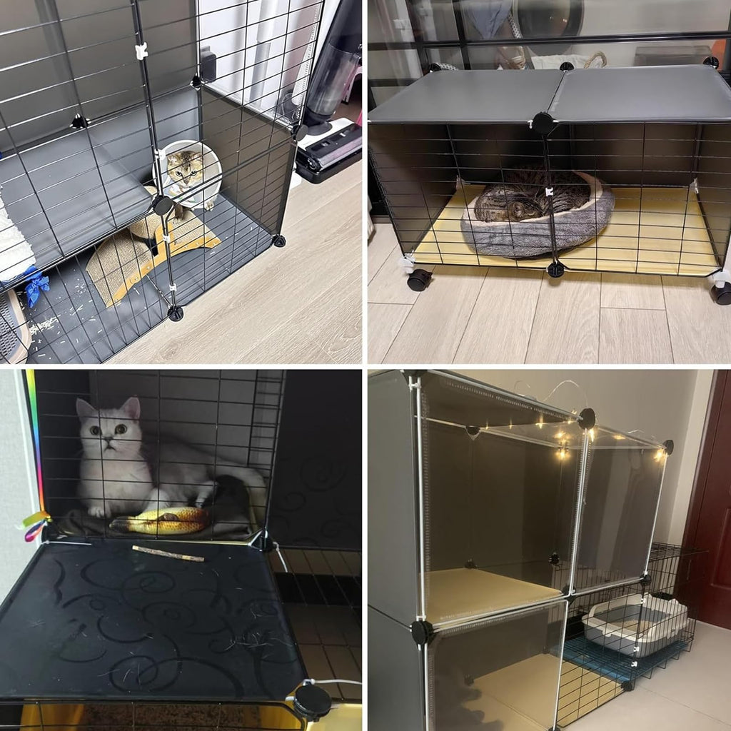 3 Tier Metal Cat Cage with Hammock and 4 Wheels Z942