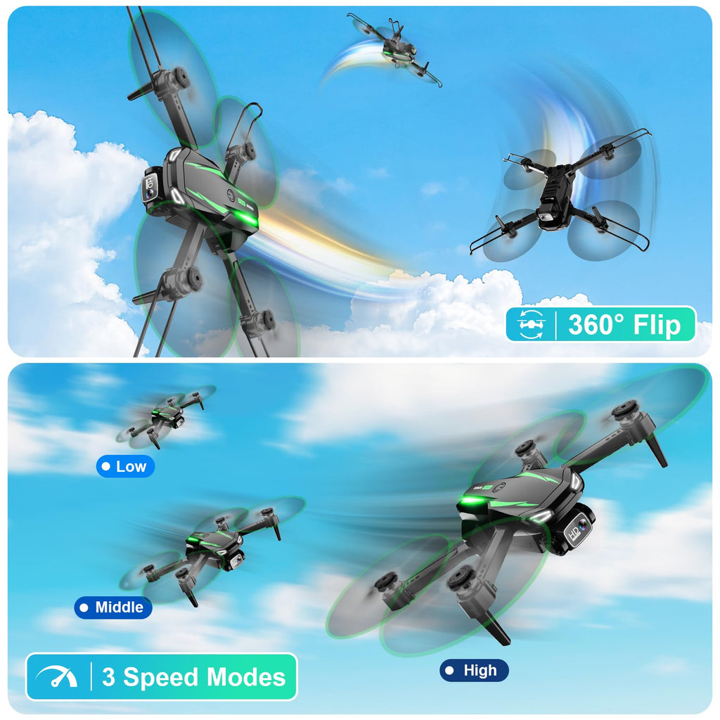 Foldable Mini Drone with 1080P Camera, 2 Batteries K170