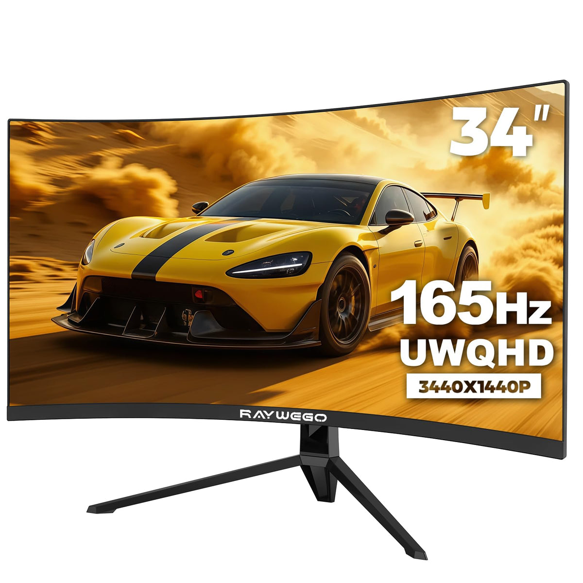 34 Inch Curved Ultrawide Gaming Monitor, UWQHD 165Hz, 1500R H627