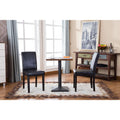 Black Faux Leather Parson Chair Set of 2 D26364