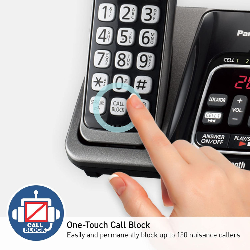 Expandable Cordless Phone System with Answering Machine, 3 Handsets U297
