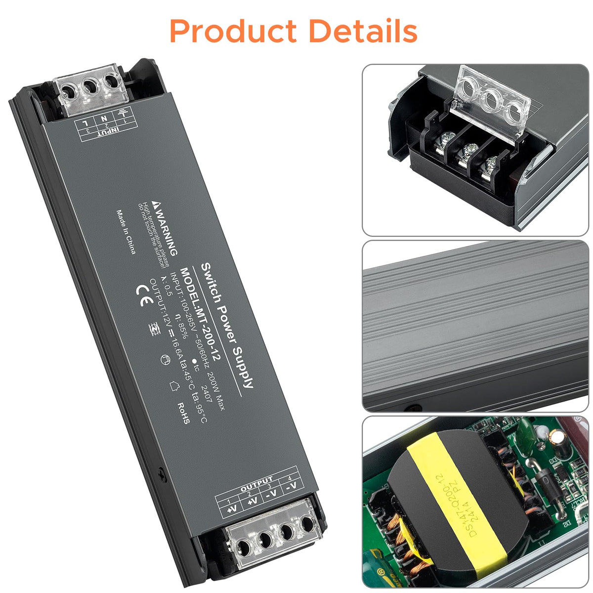 12V 200W LED Power Supply 16.6A F655362
