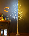 6ft 96LED Lighted Artificial Birch Tree with 9 Modes Timer F498
